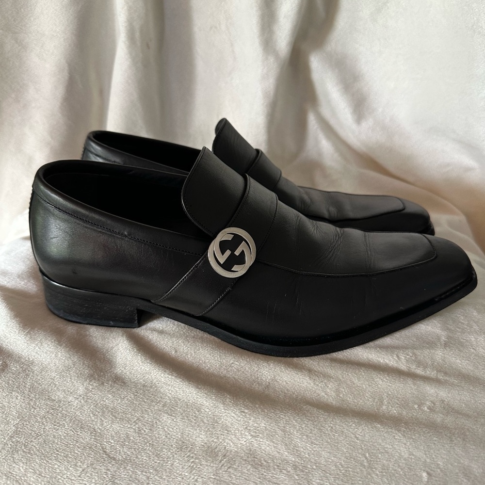 Gucci Broadwick Interlocking GG Black Loafers size 7 1/2
